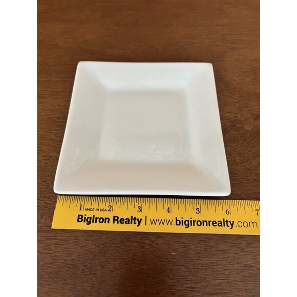Plates Set of 11 Crate & Barrel Square 6X6” Flared White Appetizer Dessert Dish - Picture 4 of 8